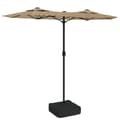 Miniatyrbillede 1 af 8: vidaXL parasol m. dobbelt parasoldug 316x240 cm gråbrun