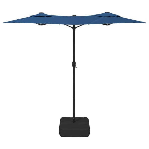 vidaXL parasol m. dobbelt parasoldug 316x240 cm azurblå