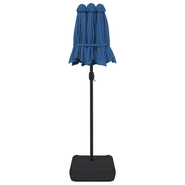 vidaXL parasol m. dobbelt parasoldug 316x240 cm azurblå
