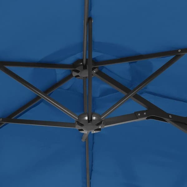 vidaXL parasol m. dobbelt parasoldug 316x240 cm azurblå