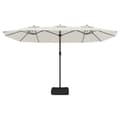 Miniatyrbilde 5 av 10: vidaXL Parasoll dobbelt hode med LED sandhvit 449x245 cm