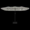 Miniatyrbilde 6 av 10: vidaXL Parasoll dobbelt hode med LED sandhvit 449x245 cm