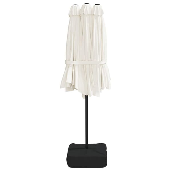 vidaXL Parasoll dobbelt hode med LED sandhvit 449x245 cm