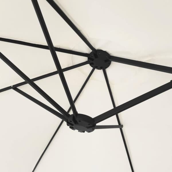 vidaXL Parasoll dobbelt hode med LED sandhvit 449x245 cm