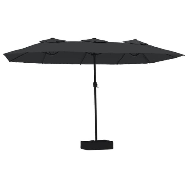 vidaXL Parasoll dobbelt hode med LED svart 449x245 cm