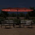 Miniatyrbilde 3 av 10: vidaXL Parasoll dobbelt hode med LED terrakotta 449x245 cm
