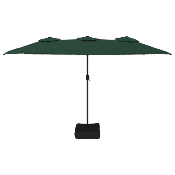 vidaXL Parasoll dobbelt hode med LED grønn 449x245 cm
