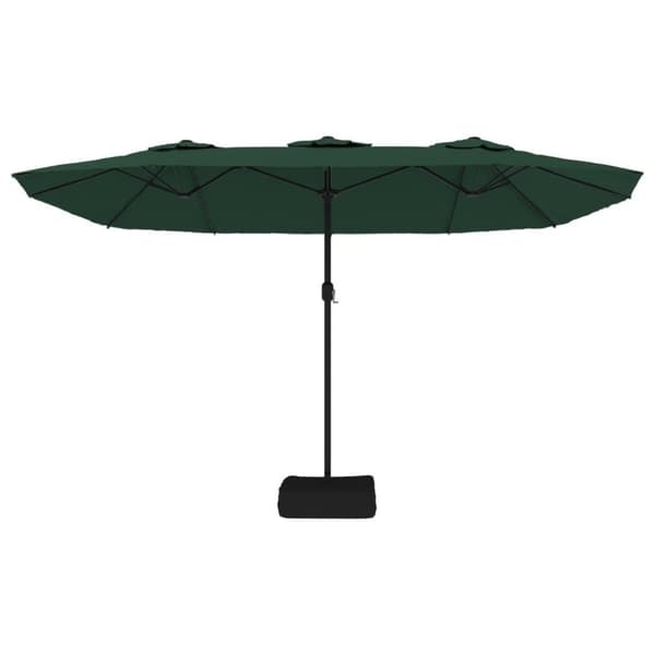 vidaXL Parasoll dobbelt hode med LED grønn 449x245 cm
