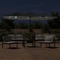Miniatyrbilde 3 av 10: vidaXL Parasoll dobbelt hode med LED sand antrasitt 449x245 cm