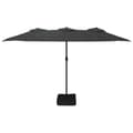 Miniatyrbilde 4 av 10: vidaXL Parasoll dobbelt hode med LED sand antrasitt 449x245 cm
