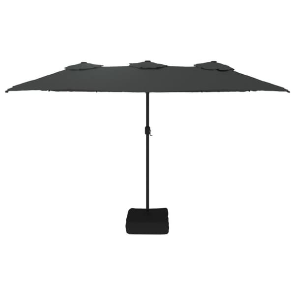 vidaXL Parasoll dobbelt hode med LED sand antrasitt 449x245 cm