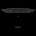 Miniatyrbilde 6 av 10: vidaXL Parasoll dobbelt hode med LED sand antrasitt 449x245 cm