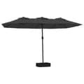 Miniatyrbilde 1 av 10: vidaXL Parasoll dobbelt hode med LED sand antrasitt 449x245 cm