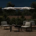 Miniatyrbilde 3 av 10: vidaXL Parasoll dobbelt hode med LED sand hvit 316x240 cm