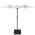 Miniatyrbilde 5 av 10: vidaXL Parasoll dobbelt hode med LED sand hvit 316x240 cm