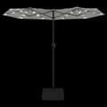 Miniatyrbilde 6 av 10: vidaXL Parasoll dobbelt hode med LED sand hvit 316x240 cm