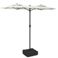 Miniatyrbilde 1 av 10: vidaXL Parasoll dobbelt hode med LED sand hvit 316x240 cm