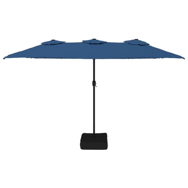 vidaXL Parasoll dobbelt hode med LED asurblå 449x245 cm