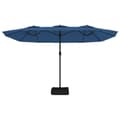 Miniatyrbilde 5 av 10: vidaXL Parasoll dobbelt hode med LED asurblå 449x245 cm