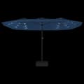 Miniatyrbilde 6 av 10: vidaXL Parasoll dobbelt hode med LED asurblå 449x245 cm