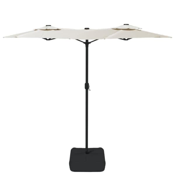 vidaXL Parasoll dobbelt hode sand hvit 316x240 cm
