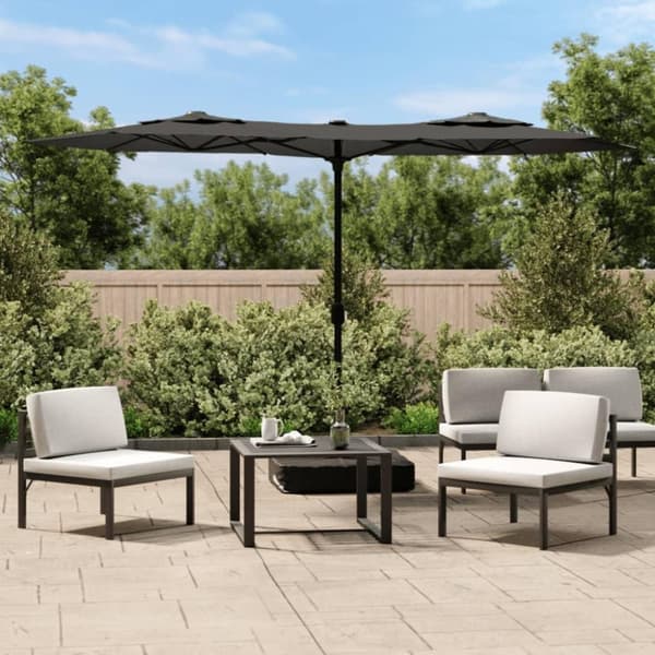 vidaXL Parasoll dobbelt hode antrasitt 316x240 cm