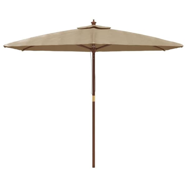 vidaXL haveparasol med træstang 299x240 cm gråbrun