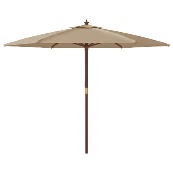 vidaXL haveparasol med træstang 299x240 cm gråbrun