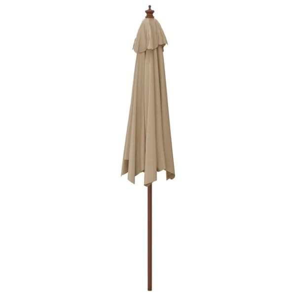 vidaXL haveparasol med træstang 299x240 cm gråbrun