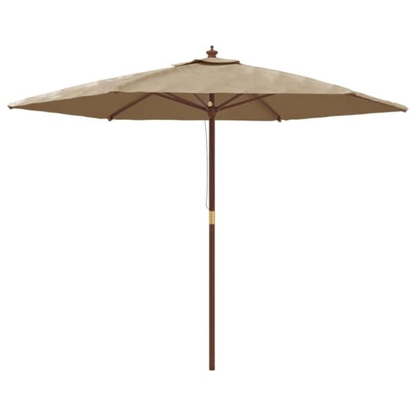 vidaXL haveparasol med træstang 299x240 cm gråbrun