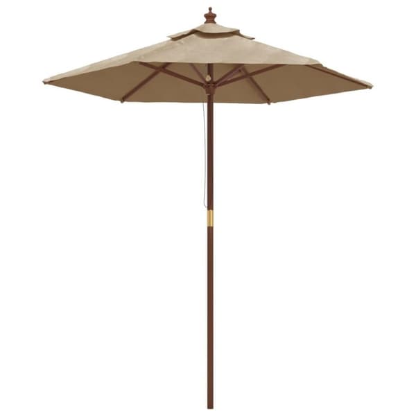vidaXL Puutarhan aurinkovarjo puutolppa taupe 196x231 cm