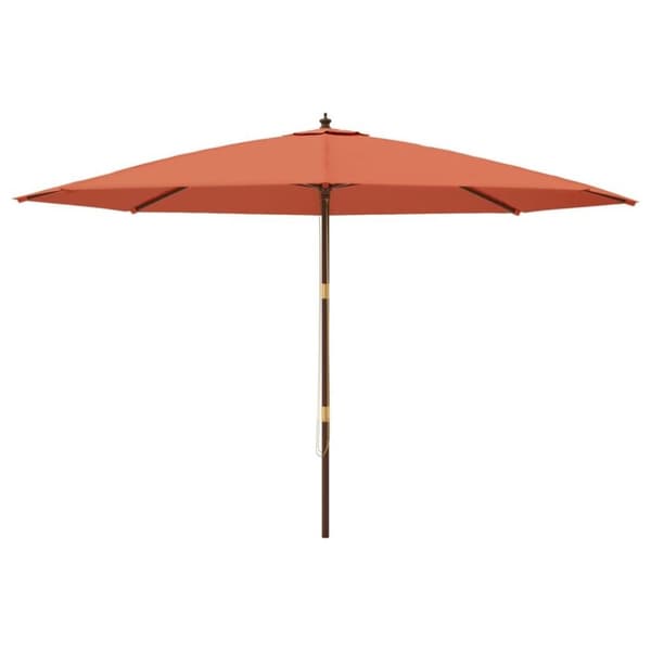vidaXL Puutarhan aurinkovarjo puutolppa terrakotta 400x273 cm