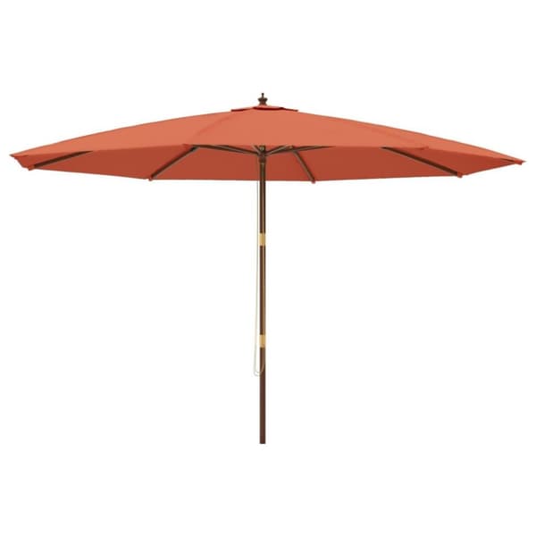 vidaXL Puutarhan aurinkovarjo puutolppa terrakotta 400x273 cm