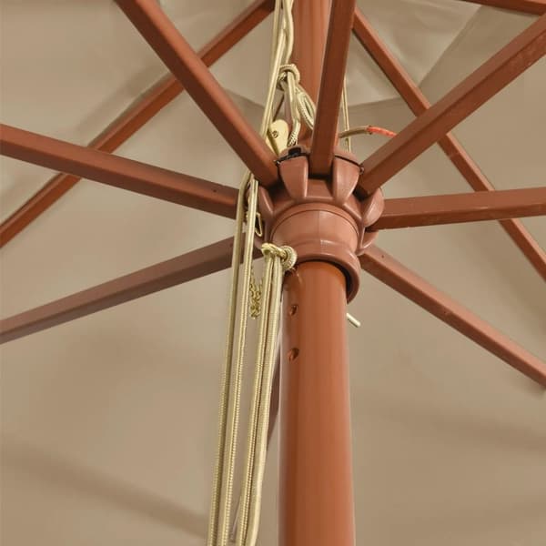 vidaXL Puutarhan aurinkovarjo puutolppa taupe 400x273 cm