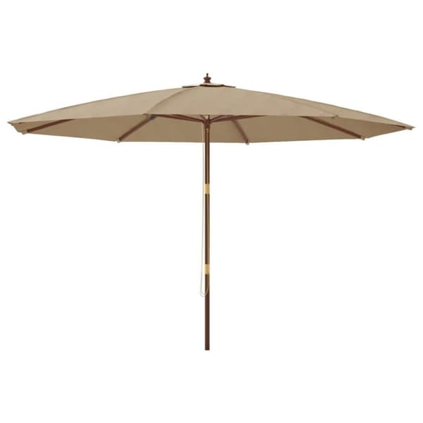 vidaXL Puutarhan aurinkovarjo puutolppa taupe 400x273 cm