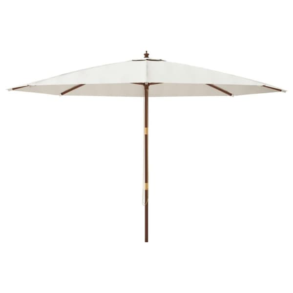 vidaXL haveparasol med træstang 400x273 cm sandfarvet