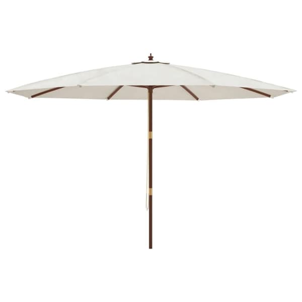 vidaXL haveparasol med træstang 400x273 cm sandfarvet