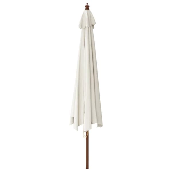vidaXL haveparasol med træstang 400x273 cm sandfarvet