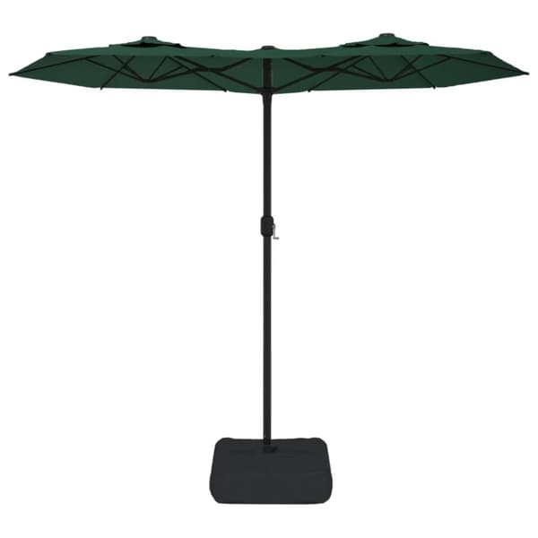 vidaXL Parasoll dobbelt hode med LED grønn 316x240 cm