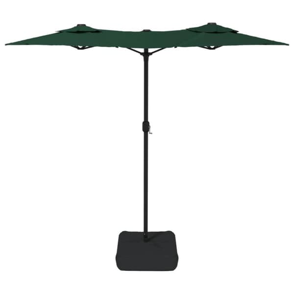 vidaXL Parasoll dobbelt hode med LED grønn 316x240 cm