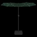 Miniatyrbilde 6 av 10: vidaXL Parasoll dobbelt hode med LED grønn 316x240 cm