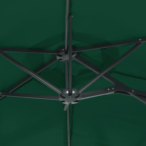 vidaXL Parasoll dobbelt hode med LED grønn 316x240 cm