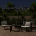 Miniatyrbilde 3 av 10: vidaXL Parasoll dobbelt hode med LED svart 316x240 cm
