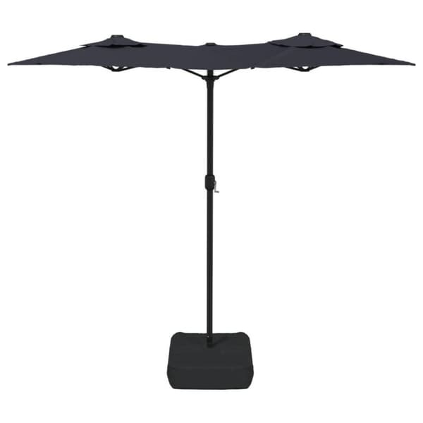 vidaXL Parasoll dobbelt hode med LED svart 316x240 cm