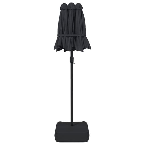 vidaXL Parasoll dobbelt hode med LED svart 316x240 cm