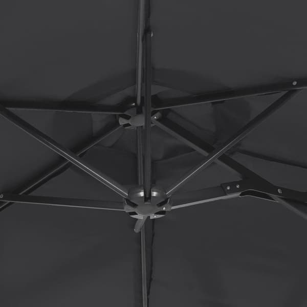 vidaXL Parasoll dobbelt hode med LED svart 316x240 cm