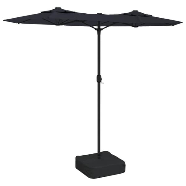 vidaXL Parasoll dobbelt hode med LED svart 316x240 cm