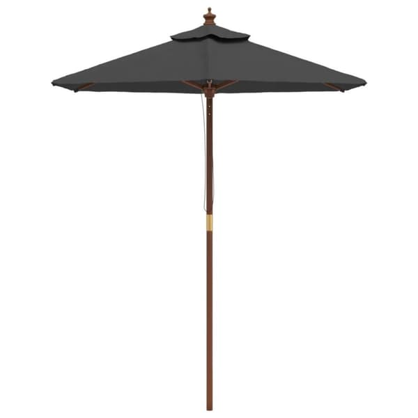 vidaXL Hageparasoll med trestang antrasitt 196x231 cm