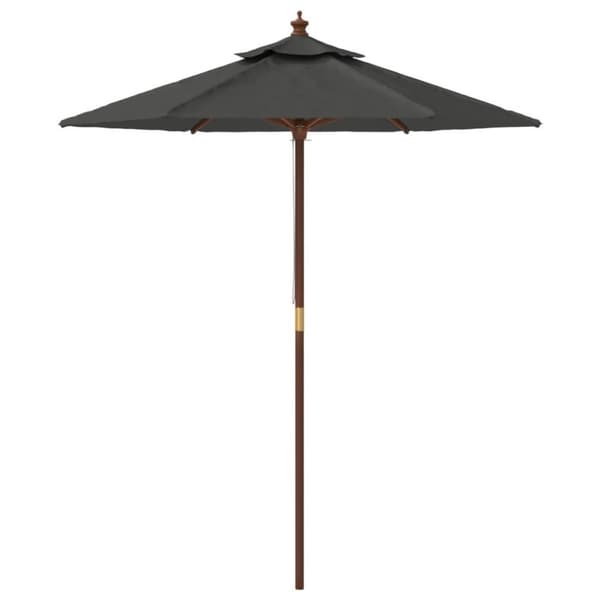 vidaXL Hageparasoll med trestang antrasitt 196x231 cm