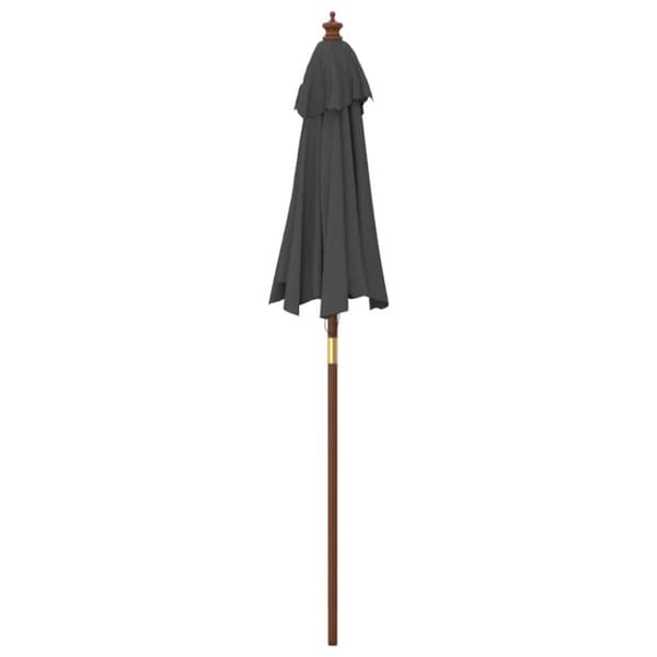 vidaXL Hageparasoll med trestang antrasitt 196x231 cm